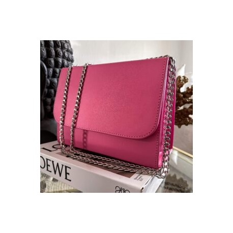 Bolso Elia (Doble Cadena Plata) Rosa Pop