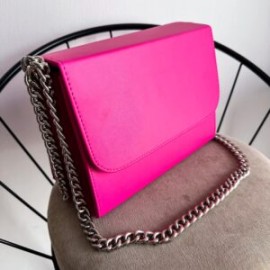 Bolso Gaia (Cadena Chunky Plata) Hot Pink