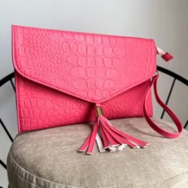 Clutch Bag color Croco Coral