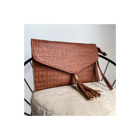 Clutch Bag color Gavial Marron