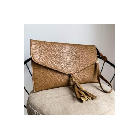 Clutch Bag color Pitón Camel