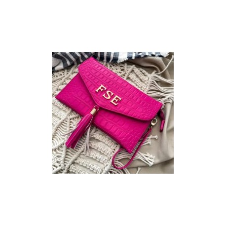 Clutch Caiman Hot Pink