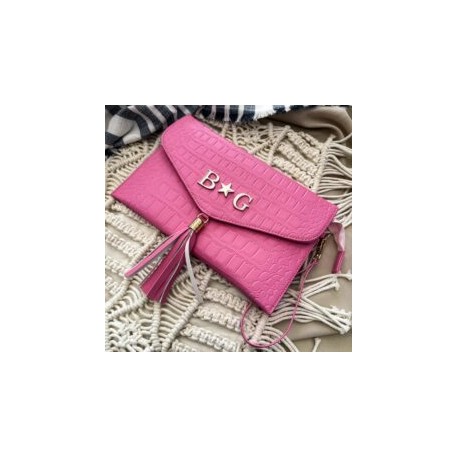 Clutch Caiman Rosa Pop