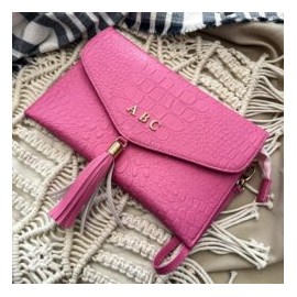 Clutch Croco Rosa Pop