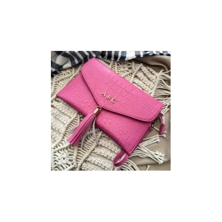 Clutch Croco Rosa Pop