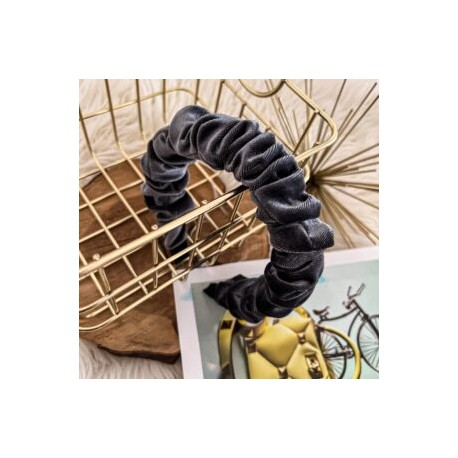 Diadema velvet scrunchie gris