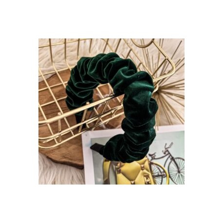 Diadema velvet scrunchie verde