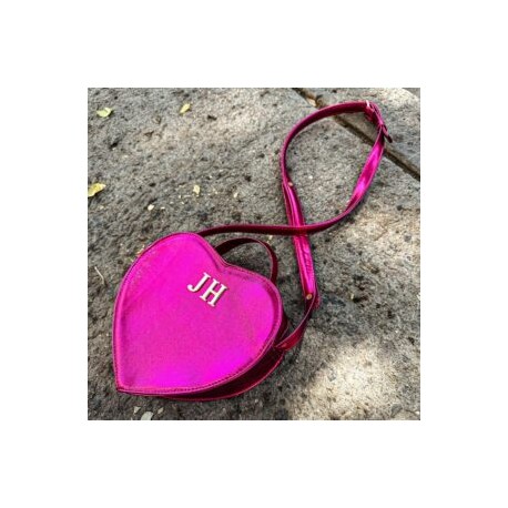 Heart Bag Metálico Fucsia