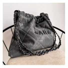 Hera Bag Cadena Negra Color Denim Acero