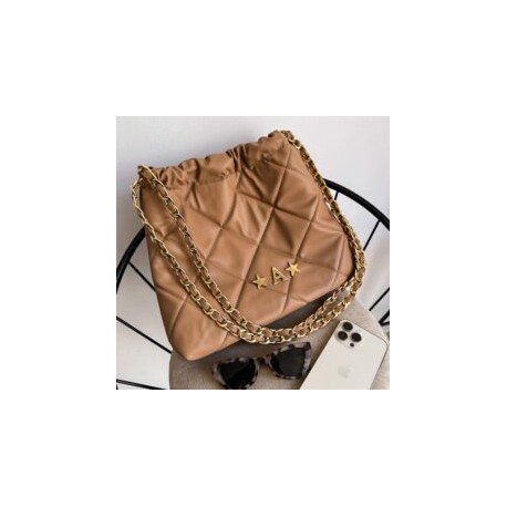 Hera Bag Cadena Oro Color Camel