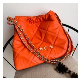 Hera Bag Cadena Oro Color Orange