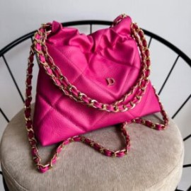 Hera Bag Mini Cadena Oro Color Fucsia