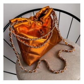 Hera Bag Mini Cadena Plata Color Orange