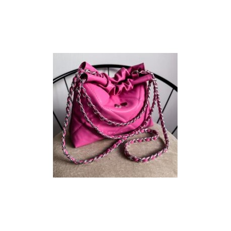 Hera Bag Mini Cadena Plata Color Rosa Pop