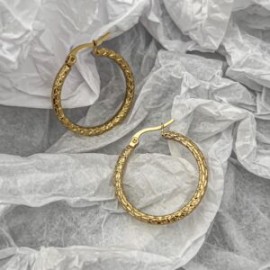 Hoops Acero Inoxidable dorado grabado x