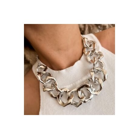 Maxi chain hexagonal plata