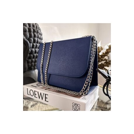 Bolso Elia (Doble Cadena Plata) Cobalto