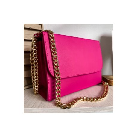 Bolso Gaia (Cadena Chunky Oro) Rosa Flamingo