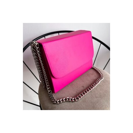 Bolso Gaia (Cadena Chunky Plata) Hot Pink