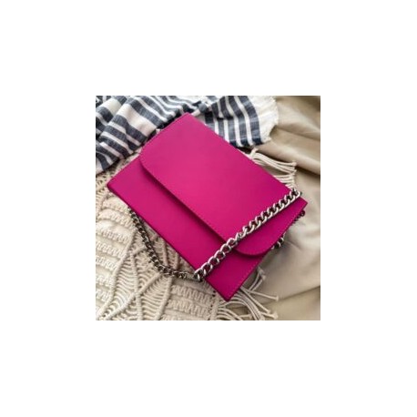 Bolso Gaia (Cadena Chunky Plata) Rosa Flamingo