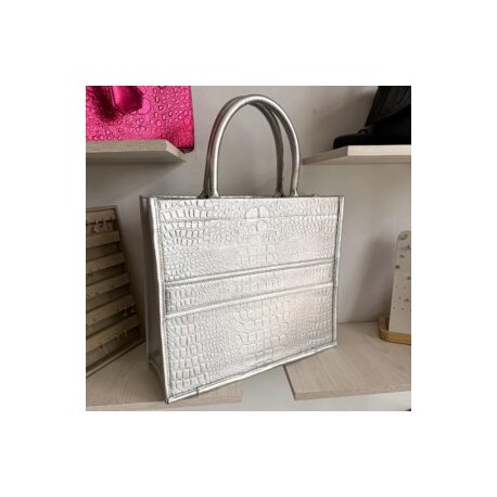 Alpha Tote Colossal Metal Plata