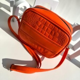 Bolsa Crossbody Croc Orange (Herraje Plata)