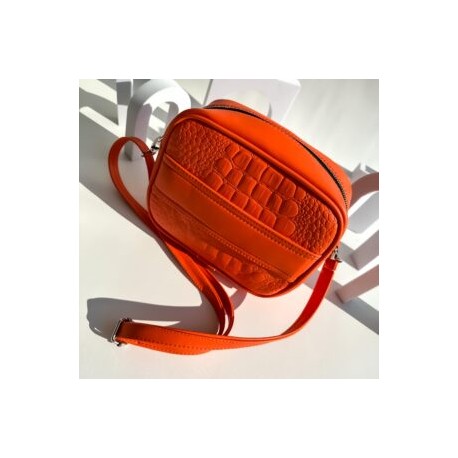 Bolsa Crossbody Croc Orange (Herraje Plata)