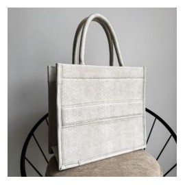 Alpha Tote Medium Total Pitón Crema