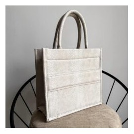 Alpha Tote Petite Total Pitón Crema