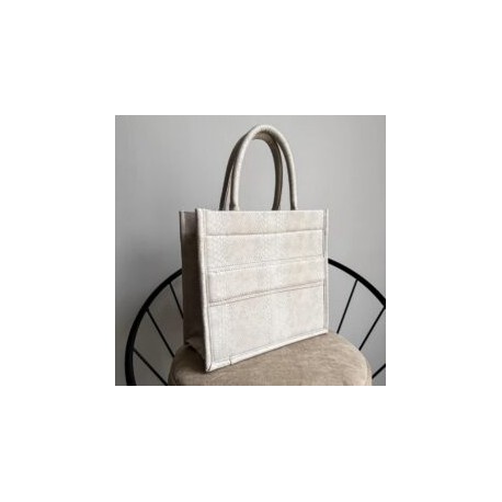 Alpha Tote Petite Total Pitón Crema